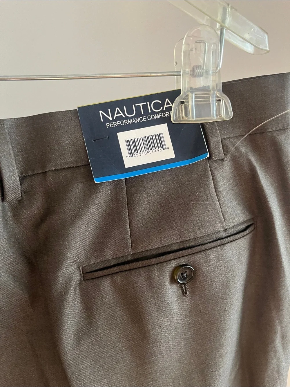NWT Nautica Dress Pant Performance Mast 100% Wool Flat Front Olive 🫒 Green Sz 44